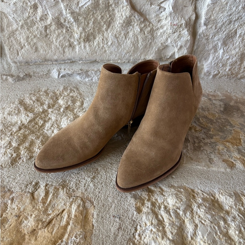 Franco Sarto Women's Tan Suede Ankle Boots Booties